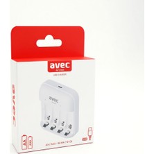 Avec AV-CH03 USB Pil Şarj Cihazı 4lü