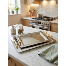 Köklü Züccaciye 2'li Sunum Tepsisi