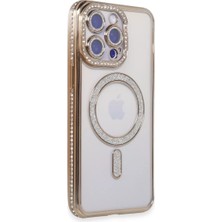 Uravas Store Iphone 15 Kılıf Joke Simli Magneticsafe Kılıf - Gold