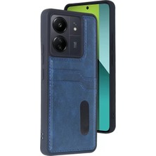Uravas Store Redmi 13C Kılıf Sara Kartvizitli Deri Kılıf - Lacivert