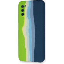 Uravas Store Galaxy A03S Kılıf Ebruli Lansman Silikon - Yeşil-Koyu Yeşil