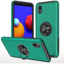 Uravas Store Galaxy A01 Core Kılıf Elit Yüzüklü Kapak - Yeşil