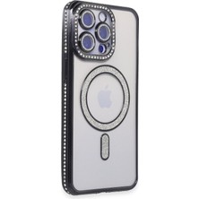 Uravas Store Iphone 15 Kılıf Joke Simli Magneticsafe Kılıf - Siyah