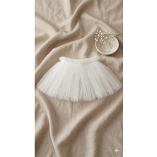 Patipin Beyaz Kristal Tütü Etek - Kedi ve Küçük Irk Köpek Kıyafeti - Özel Tasarım Tül Etek