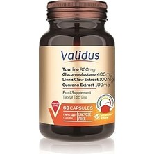 Uravas Store Validus Taurine Glucoronolactone Lion's Claw Extract Guarana Extract 60 Capsules