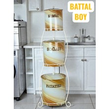 3 Katlı Büyük Boy Metal Patates Soğan Kovası - Sebzelik - Patates Soğanlık Sepeti