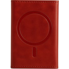 Uravas Store Tema Magsafe Deri Kartlık - Kırmızı