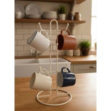 Okyanus Home Krem Rengi Kupa ve Fincan Askılığı