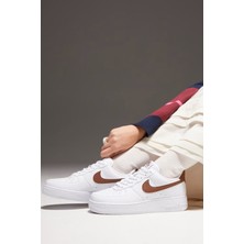 Nike Air Force 1 07 Af1 Next Nature Womens Sneaker Kadın Günlük Spor Ayakkabı Beyaz-Kahverengi