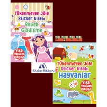 Uçan Kitap Tükenmeyen Jöle Sticker Hayvanlar, Tükenmeyen Jöle Sticker Bebek Giydirme(2kitap)