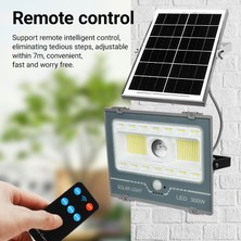 Gaman 300W Solar Sensörlü LED Projektör - Rgb+Beyaz Işık, Uzaktan Kumandalı Dış Mekan Aydınlatma