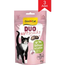 Gimcat Duo Soft Snacks Kuzulu ve Kümes Hayvanlı Kedi Ödül Maması 50 gr x 3 Adet