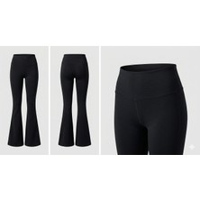 CHNA Siyah Yüksek Bel Ispanyol Paça Tayt Pantolon Özel