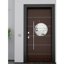 Dijidepo Kişiye Özel Gümüş/altın Aynalı Pleksi Kapı Süsü - Isme Özel Aile Panosu - 35X35 cm Beyaz Tabanlı