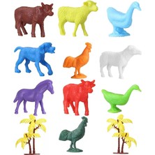 Senka 676 Toy Play 12 Parça Renkli Mini Çiftlik Hayvanları Figür Seti 4-6 cm