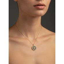 G&A Jewels Asil Zarafet (Zambak Çiçeği) 925 Ayar Oksitli Yaldız (Altın) Kaplama Gümüş Kolye