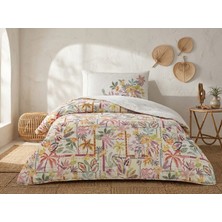 Taç Yeni Sezon Tek Kişilik Nevresim Takımı  ( 120 x 200 cm Lastikli Çarşaflı ) Calıppo Pembe