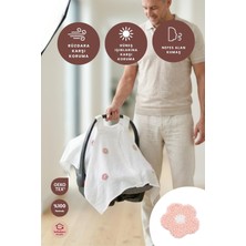 Bebekevi Müslin Nakışlı Bebek Puset Örtüsü %100 Pamuk – Güneş & Rüzgar Koruyucu, Nakışlı Puset Örtüsü