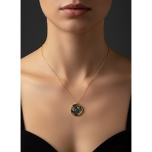 G&A Jewels Kök ve Kanat 925 Ayar Oksitli Yaldız (Altın) Kaplama Gümüş Kolye