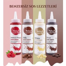 Melwiss Chocolate Melwiss 4'lü Bitter-Sütlü Çikolata-Beyaz Çikolata- Frambuaz Sos Paketi
