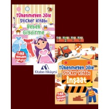 Uçan Kitap Tükenmeyen Jöle Sticker Kitabı Inşaat,  Tükenmeyen Jöle Sticker Bebek Giydirme(2kitap)