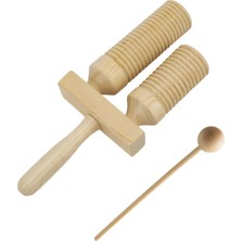 Temel Ahşap Çift Tonlu Guiro Ritim Müzik Aleti 26 cm