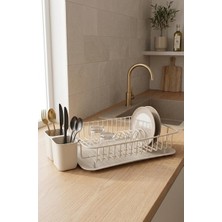 Okyanus Home Krem Rengi Tek Katlı Modern Tabaklık - Bulaşıklık