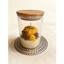 Shiny House El Yapımı Dekoratif Kabak Mum – Sonbahar Temalı, Cam Kavanozda Özel Tasarım