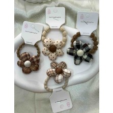 Elas Home Çiçek Pufuduk Lastik Toka Çift Model