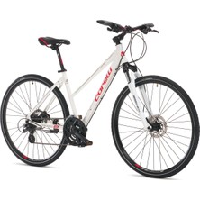 Corelli Like 4.0 28 Jant 30 Vites Hidrolik Disk Fren Kadın Şehir Tur Bisikleti Beyaz Kırmızı