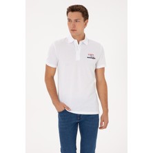 U.S. Polo Assn. Erkek Regular Fit Polo Yaka Beyaz Tişört 50324803-VR013