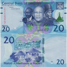 Banknoting Lesotho 20 Maloti 2024 Çil.