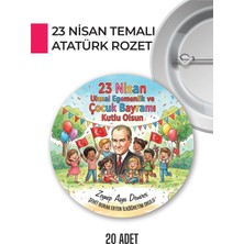 Giftcrea 23 Nisan Temalı Kişiye Özel Rozet – Isimli, Çocuk Bayramı Yaka Rozeti