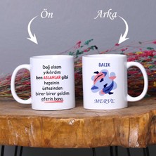 Zoommatik Balık Burcuna Özel Hediye Mottolu Isimli Kupa Bardak