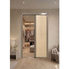 Nakkash Exclusive 90X200 Akik Gri Bej Akordeon Kumaş Kapı