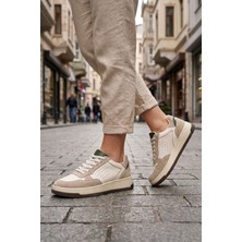 Panorama Süet Detaylı Hakiki Deri Kadın Sneaker