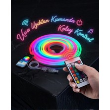 3 Metre Rgb Akıllı Neon LED Şerit Işık Telefon Kumanda Kontrollü Ambiyans Aydınlatma