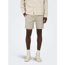 Only & Sons Erkek Belden Büzgülü Bej Şort - 22037537