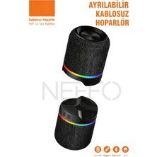 Neffo Ayrılabilir Bluetooth 5.3 Hoparlör – Çift 52MM Sürücü, Yüksek Ses, Stereo Ses Sistemi (Siyah)