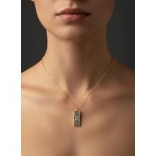 G&A Jewels Zamansız Sembol 925 Ayar Oksitli Yaldız (Altın) Kaplama Gümüş Kolye