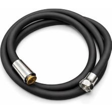 Akçay Premium Siyah Paslanmaz Silikonlu Duş Spirali-Esnek Dayanıklı Duş Hortumu 150 cm