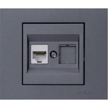 Ovivo Grano Füme Tekli Data Prizi 1*RJ45 Cat6 (Internet Prizi) Çerçevesizdir