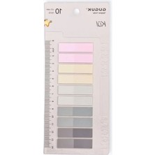 Esranın Dünyası 10 Renkli Yapışkan Notlar, Cetvelli, Şeffaf Pet Index