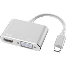 Daniska Ally Multiport USB Type C To Hdmi+Vga Hub Çevirici ADAPTÖR-(5775)