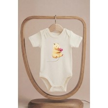 Pamuk Saray Organik %100 Pamuklu Sevimli Hamster Baskılı Kısa Kollu Çıtçıtlı Bebek Body Badi Zıbın