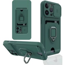 Uravas Store Iphone 14 Kılıf Zuma Kartvizitli Yüzüklü Silikon - Yeşil
