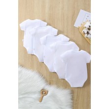 Pamuk Saray %100 Organik Pamuk Bebek Zıbını 5'li Kısa Kollu Bebek Body