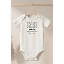 Pamuk Saray Kişiye Özel Isim Yazılı Bebek Zıbını Isim Baskılı Body %100 Organik Pamuk