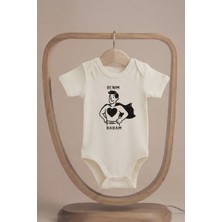 Pamuk Saray Organik %100 Pamuk Kahraman Babam Baskılı Kısa Kollu Bebek Body Çıtçıtlı Badi Zıbın Tulum