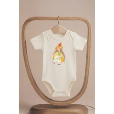 Pamuk Saray Organik %100 Pamuklu Sevimli Bahar Kızı Baskılı Kısa Kollu Çıtçıtlı Bebek Body Badi Zıbın